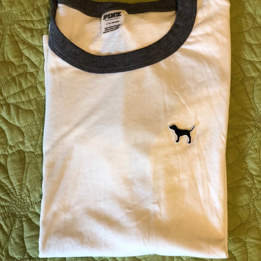 PINK Ringer Pup Tee